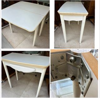 Mesa plegable blanca madera y plástico
