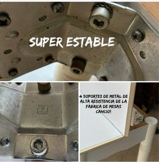 Mesa plegable blanca madera y plástico