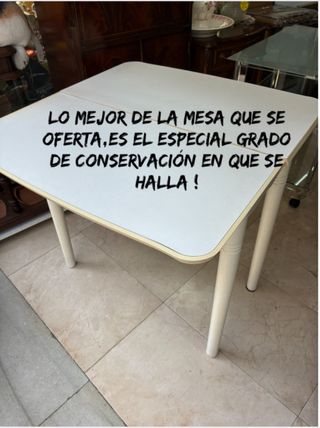 Mesa plegable blanca madera y plástico
