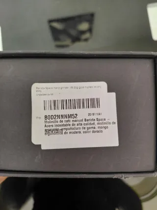 Molino Café Manual Barista Space Gold 2.0 nuevo