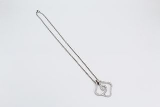 Collar De Oro Blanco De 18K Con Diamantes.. Ref: 044-02-01146