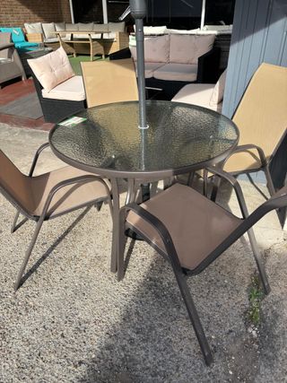 Conjunto mesa y sillas terraza de Textilene