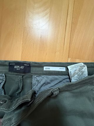 Pantalones Replay Verde Oscuro W38 L30