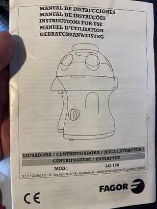 Licuadora Fagor Empurrador