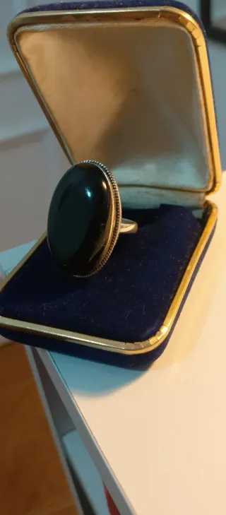 Anillo Plata Ley 925 Ónix Ovalado