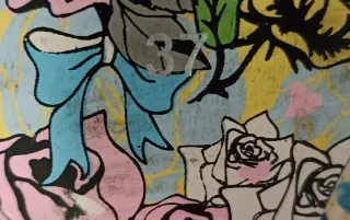 Zapatos de salón diseño floral tacón transparente