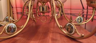 Lámpara de techo vintage dorada cristal