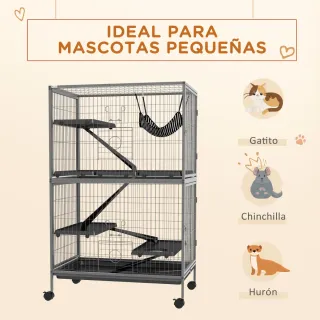 Jaula para animales pequeños con ruedas