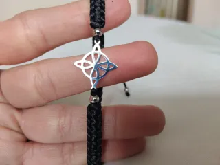 Pulsera Nudo de Bruja Plata y Negro