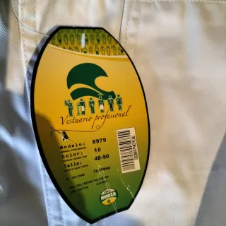 Pantalón largo trabajo blanco con reflectantes (2)