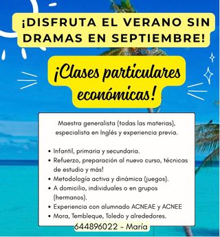 Clases particulares todas las asignaturas e inglés