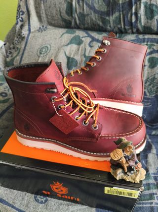 SL-SAINT Botas Piel Bicolor Hechas a Mano Talla 44