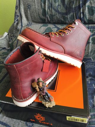 SL-SAINT Botas Piel Bicolor Hechas a Mano Talla 44