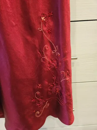 Conjunto Etam camisón y bata granate