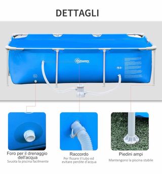 Piscina Rettangolare con scaletta e accessori vari
