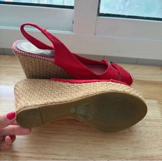 Zapatos cuña rojos Ross talla 38