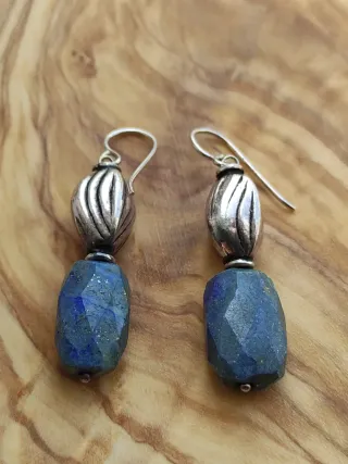 Pendientes Lapislázuli facetado  y Plata 925