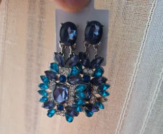 Pendientes largos azules