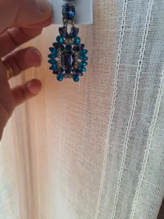 Pendientes largos azules