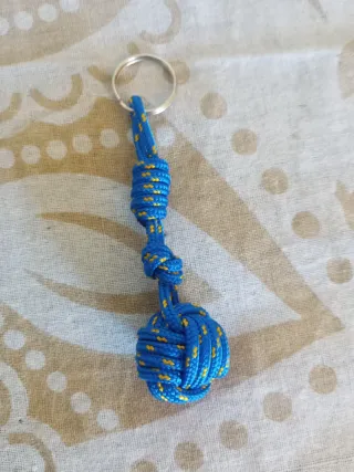 Llavero Nudo Marino Cuerda Azul