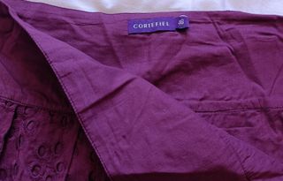 Falda Midi Cortefiel Burdeos Bordado Talla 46