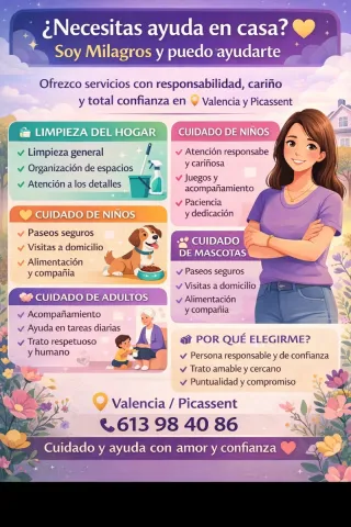 Limpieza del hogar/cuidado de niños adultos/ masco