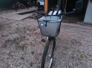 Bicicleta Hércules con cesta y portabultos