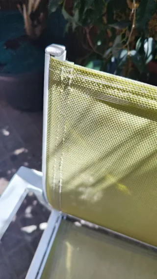 Conjunto 4 sillas exterior verde y blanco