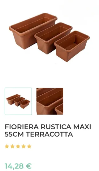 Fioriera Rettangolare Balcone 55x30cm