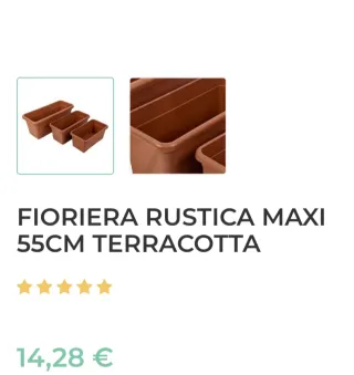 Fioriera Rettangolare Balcone 55x30cm