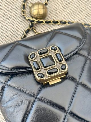 Bolso Cadena Acolchado Negro