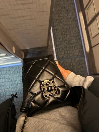 Bolso Cadena Acolchado Negro