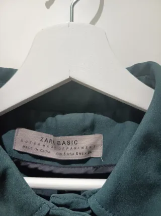 Abrigo Zara verde entretiempo talla M