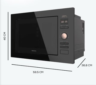 Microondas Encastrable Cecotec Negro brillo 25l