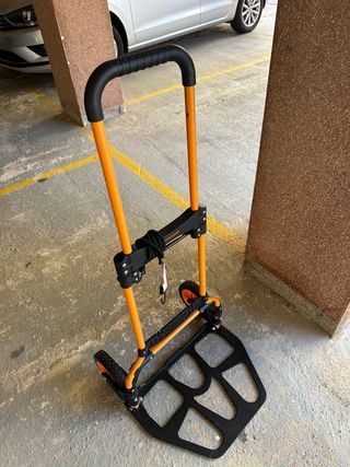 Carretilla de carga naranja plegable