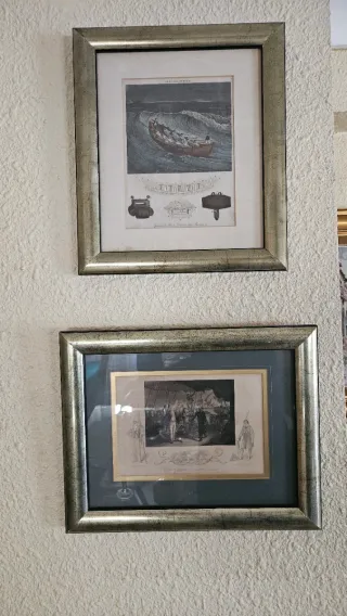 Coppia di litografie marine anni '80