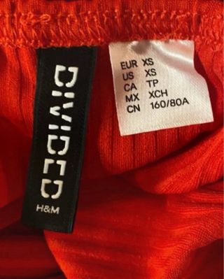 Vestido H&M Rojo Tirantes Talla XS