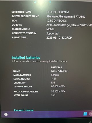 Portátil Alienware M15 R7