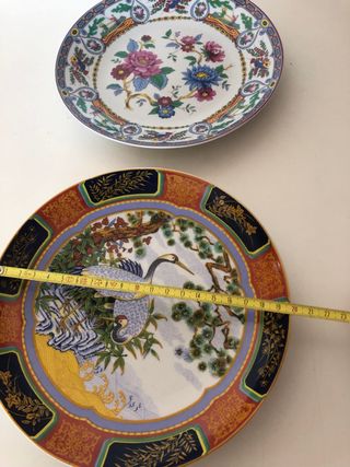 Due Antichi Piatti in Porcellana Decorati