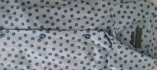 Camisa Zara Man Slim Fit Estampada Azul Claro Tall