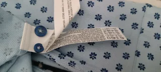 Camisa Zara Man Slim Fit Estampada Azul Claro Tall