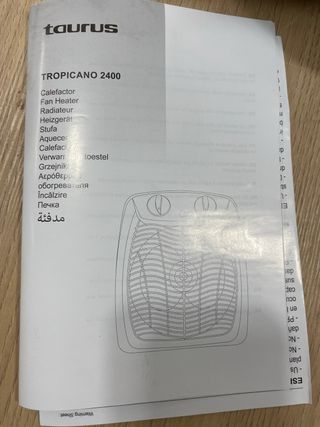 Calefactor Taurus Tropicano 2400W