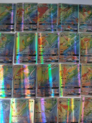 35 Cartas Pokémon Arcoíris (33 GX, 2 Vstar)