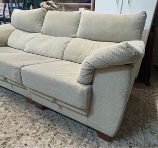 Sofá 3 plazas extensible beige