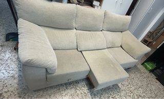 Sofá 3 plazas extensible beige
