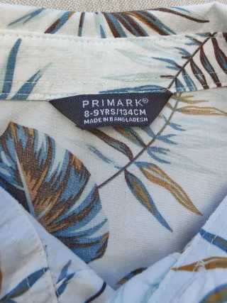 Camisa Hawaiana Primark Talla 8-9 Años
