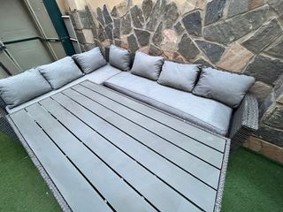 Conjunto de sofá de jardín gris