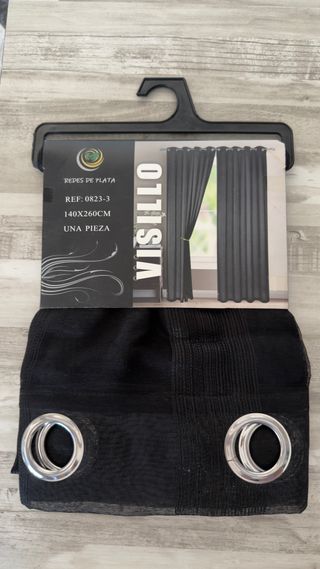 Cortina Visillo Negra 140x260cm