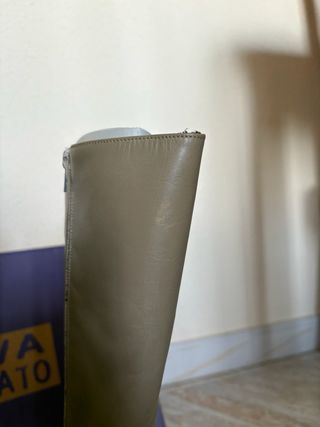 Botas de piel nude altas