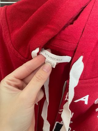 Sudadera Springfield Roja con Capucha
